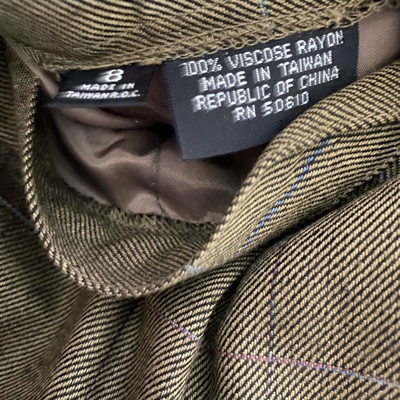 Vintage Kasper for A.S.L. Brown Suit Set Blazer Jacket and Matching Skirt - Picture 3 of 13